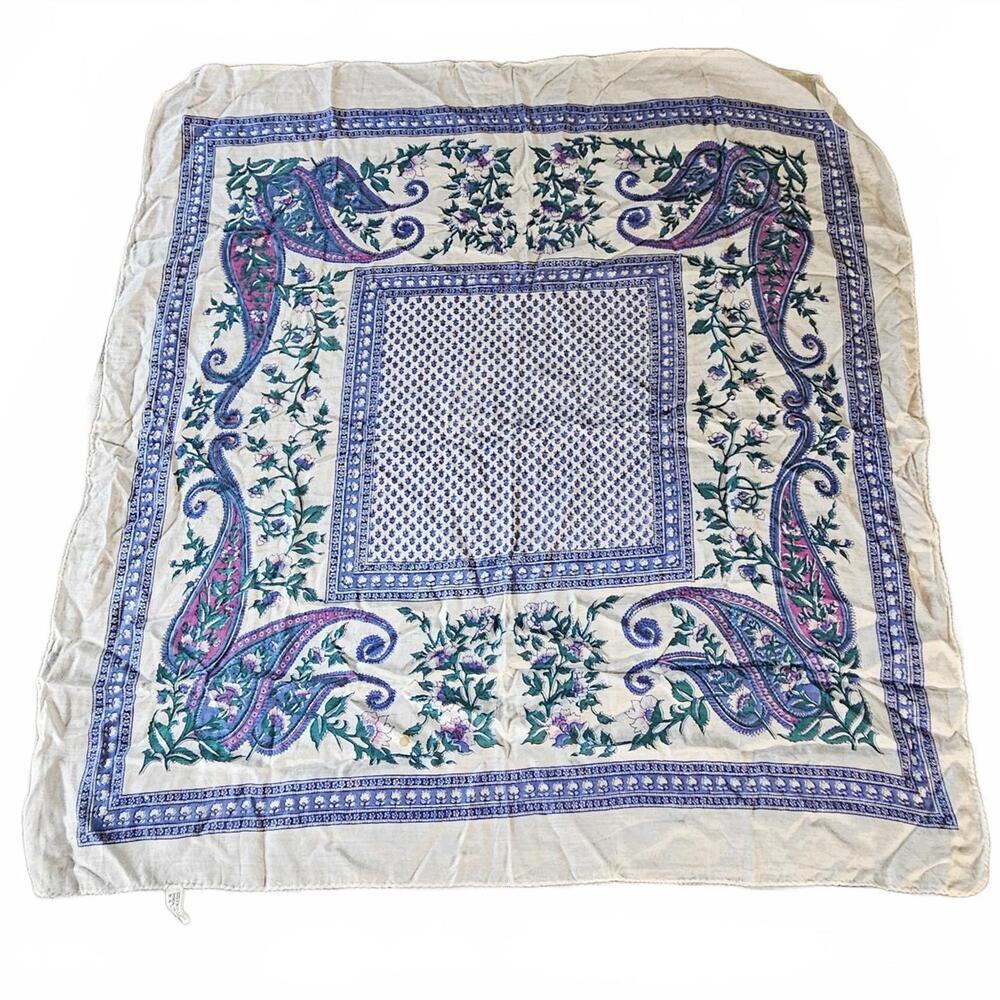 Vintage Vera Neumann Paisley Floral Silk Scarf